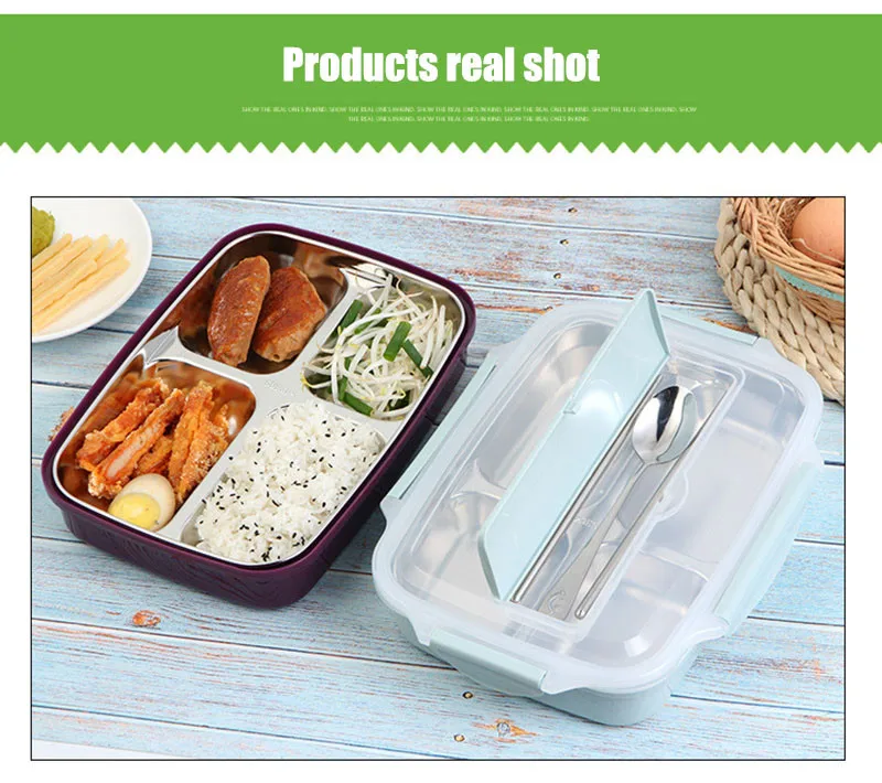 ONEUP 304 Stainless Steel Japanese Lunch Box With Compartments Leak-Proof Bento Box For Kids School Picnic Food Container