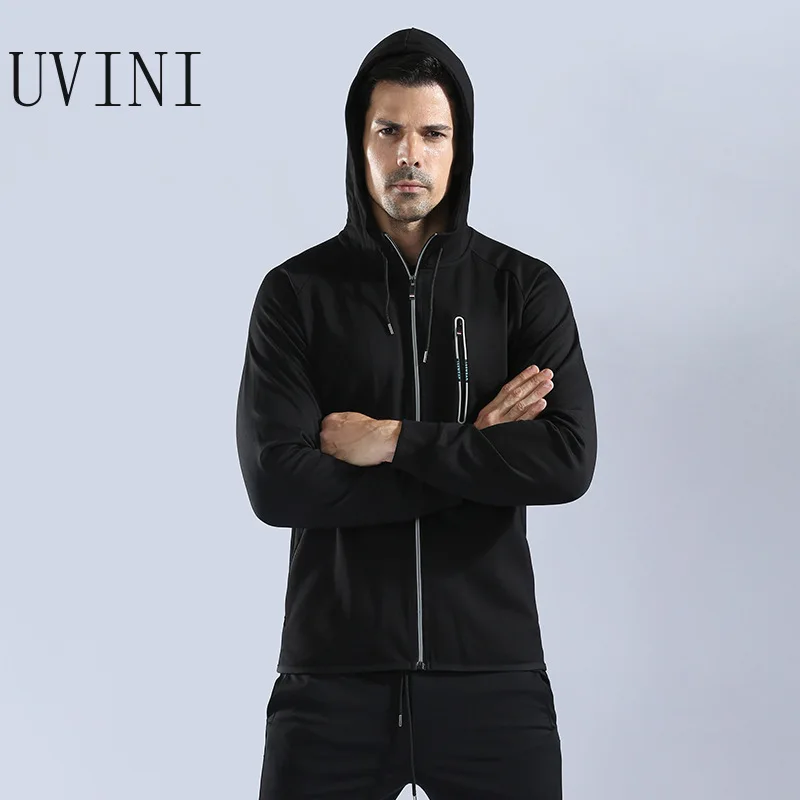 

Sport Jacket Men Long Sleeve Hooded Running Jackets Windproof Coat Zipper Sweatshirt Fitness Outdoor Basketball Gym Sportswear