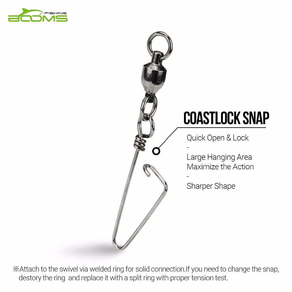Booms Fishing BBC Ball Bearing Swivel with Double Welded Rings and Coastlock Snaps 15lb to 250lb Booms Fishing BBC Ball Bearing Swivel with Double Welded Rings and Coastlock Snaps 15lb to 250lb