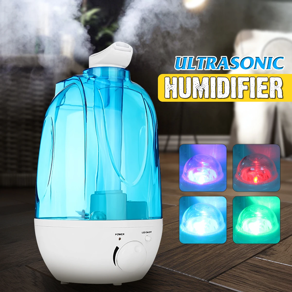 

4L Automatic Air Ultrasonic Humidifier Electric USB LED Lights Air Aroma Aromatherapy oil Diffuser Mist Maker Fogger Purifier