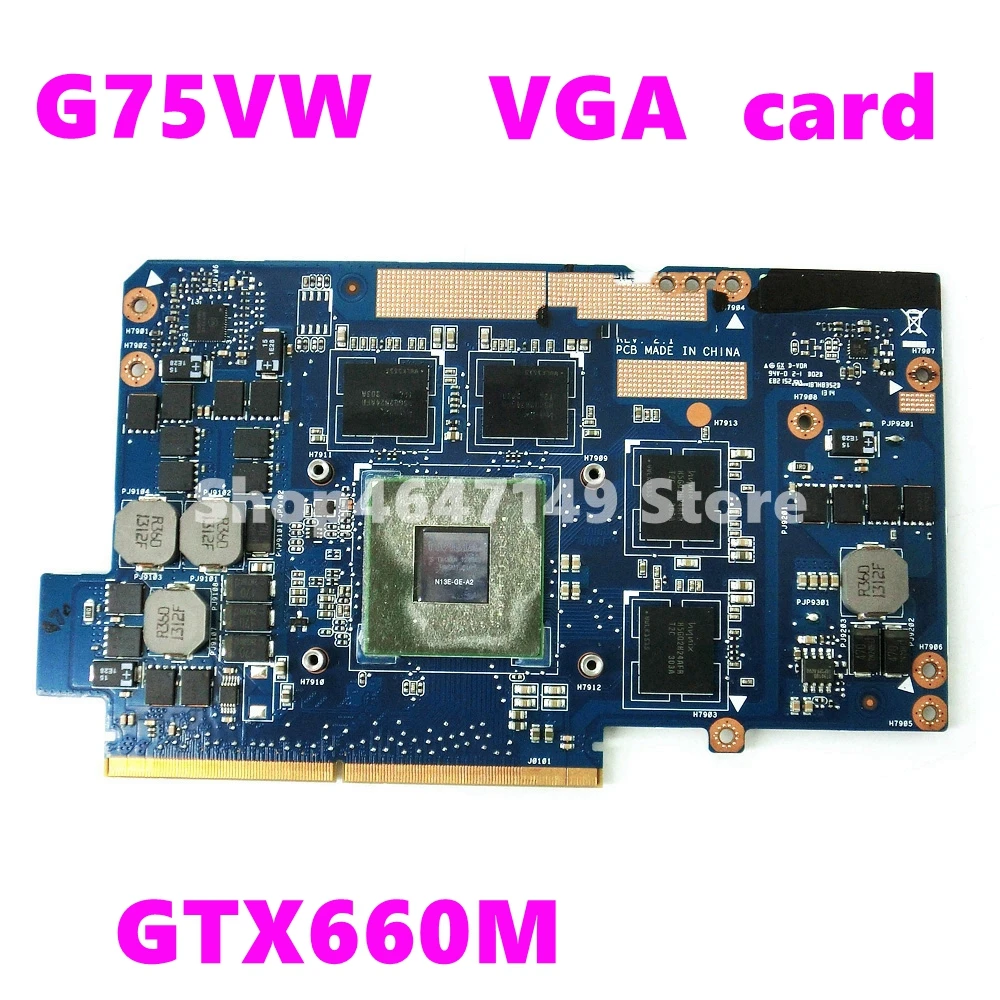 

G75VW GTX660M VGA graphics card N13E-GE-A1 For ASUS G75V G75VW MXM Laptop VGA graphic card Video Card 100% Tested