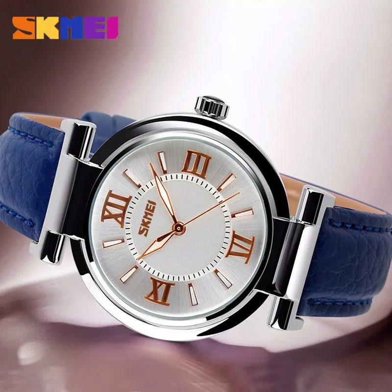SKMEI Top Brand Women Fashion Luxury Dress Watches 30M Water Resistant Leather Strap Quartz Watch Ladies Wristwatches Hours 9075 SKMEI Top Brand Women Fashion Luxury Dress Watches 30M Water Resistant Leather Strap Quartz Watch Ladies Wristwatches Hours 9075