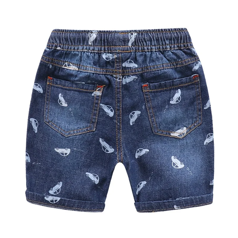 Boys Shorts Boy's car printing Jeans Ripped Shorts for Boy's Summer Kids Denim Shorts