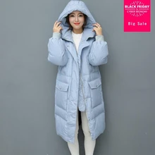 Зима модный бренд hoode мульти-карман 90% утиный пух куртка Женская Длинная толстая пуховая наполнителя wj1165