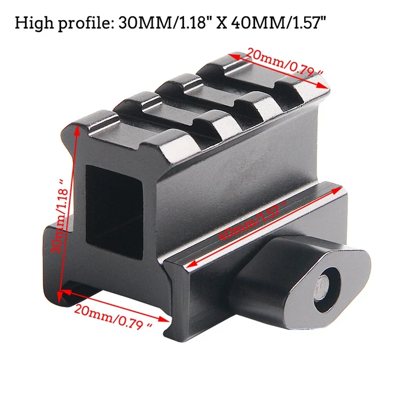 QD Scope Riser Rail Mount Quick Release Low Middle High Profile 3 Slots 20MM Picatinny for Dot Sight Scope Hunting Accessory (12)