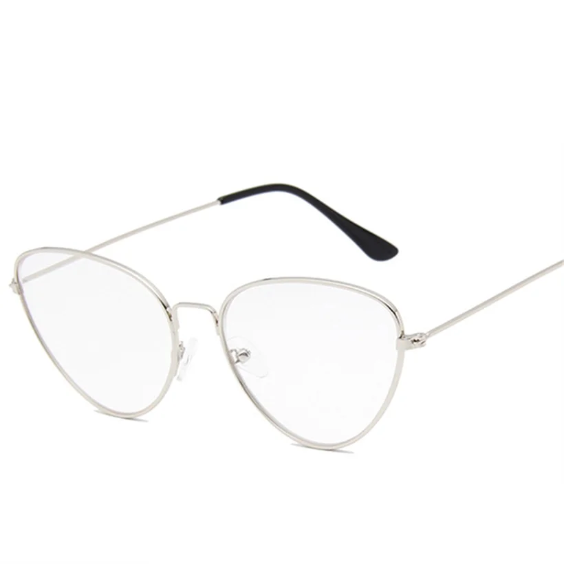 Прозрачные линзы оправа для очков в стиле кошачьи глаза женские и мужские очки с металлической оправой брендовые дизайнерские оптические очки ретро модные очки