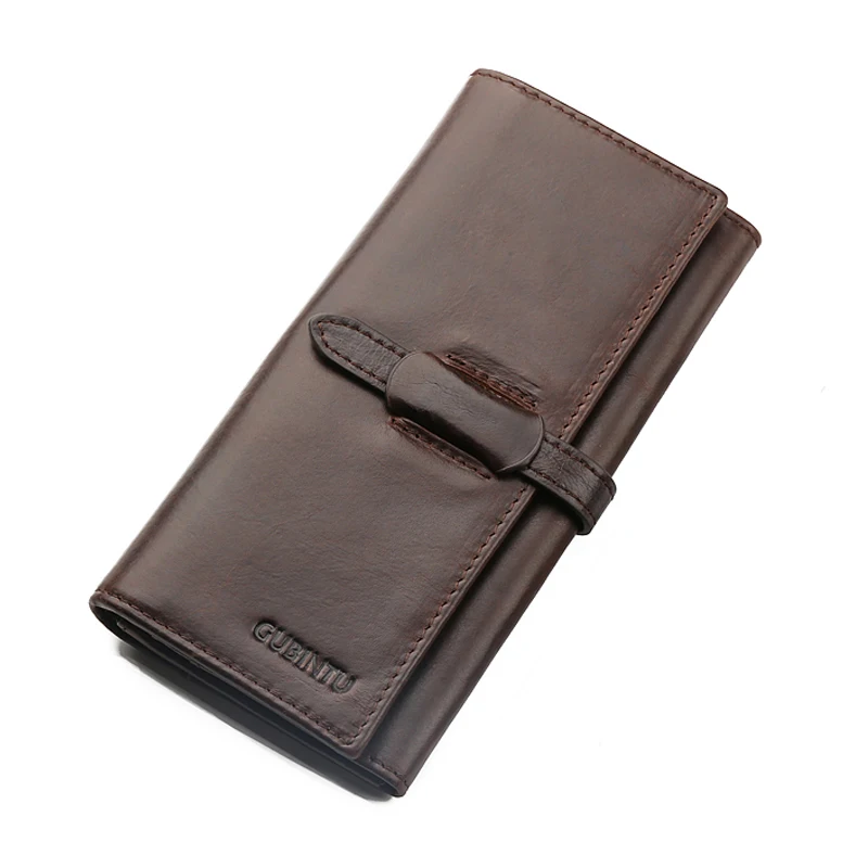 

Luxury Brand Men Wallets High Quality Long Large Capacity Zipper Hasp Male Wallet Cowhide Leather Purse Vintage Designer Male