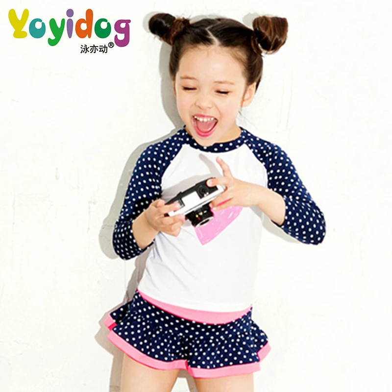 

Kids Swimwear For Girls 2018 Children's Child Bikini Children Cute Swimsuits Swimsuit New Split Long Sleeve Shaped Korean