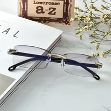 Цельные модные очки для чтения для мужчин и женщин легкие бескаркасные очки для пресбиопии анти-синие очки диоптрий 1,0 до 4,0