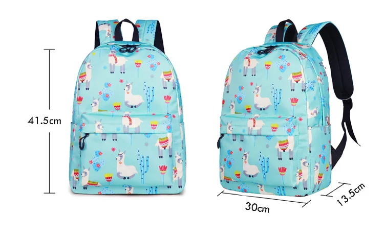 WINNER Animal Backpack 3D Print Cute Alpaca Flower School Backpack For Teenage Girls Laptop Travel Rucksack Mochila Feminina (10)