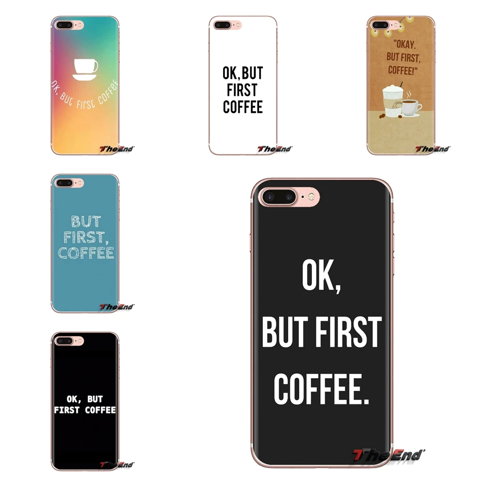 For Huawei G7 G8 P7 P8 P9 P10 P20 P30 Lite Mini Pro P Smart Plus 2017 2018 2019 Transparent TPU Shell Covers ok but first coffee |