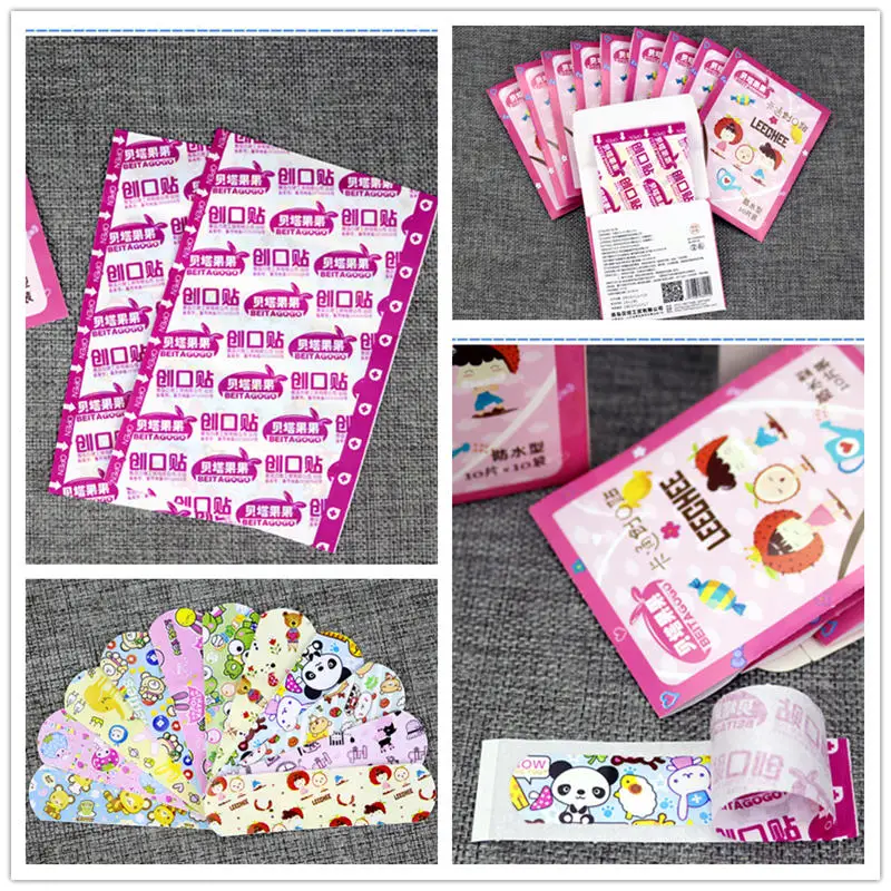 

100pcs Cute Cartoon Waterproof Breathable Band Aid Hemostasis Adhesive Bandages First Aid Emergency Kit For Kids Children