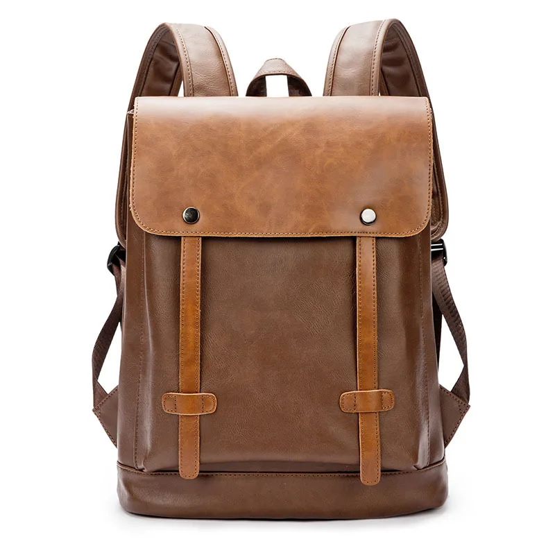 

Fashion Brand Laptop Backpack Leather Women Men Travel Backpack Mochilas School Male Business Hasp Backpacks England Style