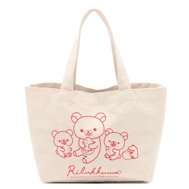 

New Fashion Rilakkuma Girls Small Canvas Handbags Kids Lunch Bags For Children