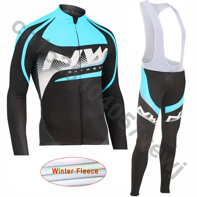 NW зимний флисовый термальный Комплект Джерси для велоспорта Одежда с длинным рукавом Ropa Ciclismo Uniformes C26 - Цвет: set 3