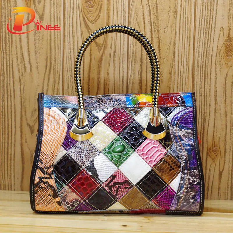 Women Cowhide font b Leather b font Snake Pattern 100 REAL font b LEATHER b font