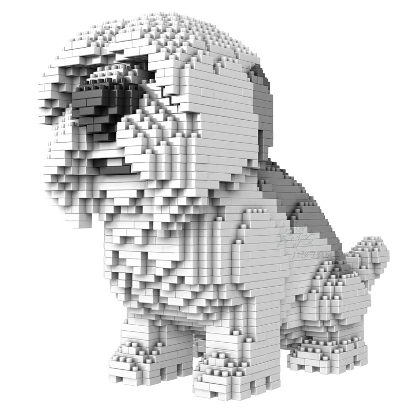 Najtaniej Kreskówka pies Mini blok Beagle Hound sznaucer jamnik owca pies DIY klocki do zabawy dla dzieci pudełko prezent