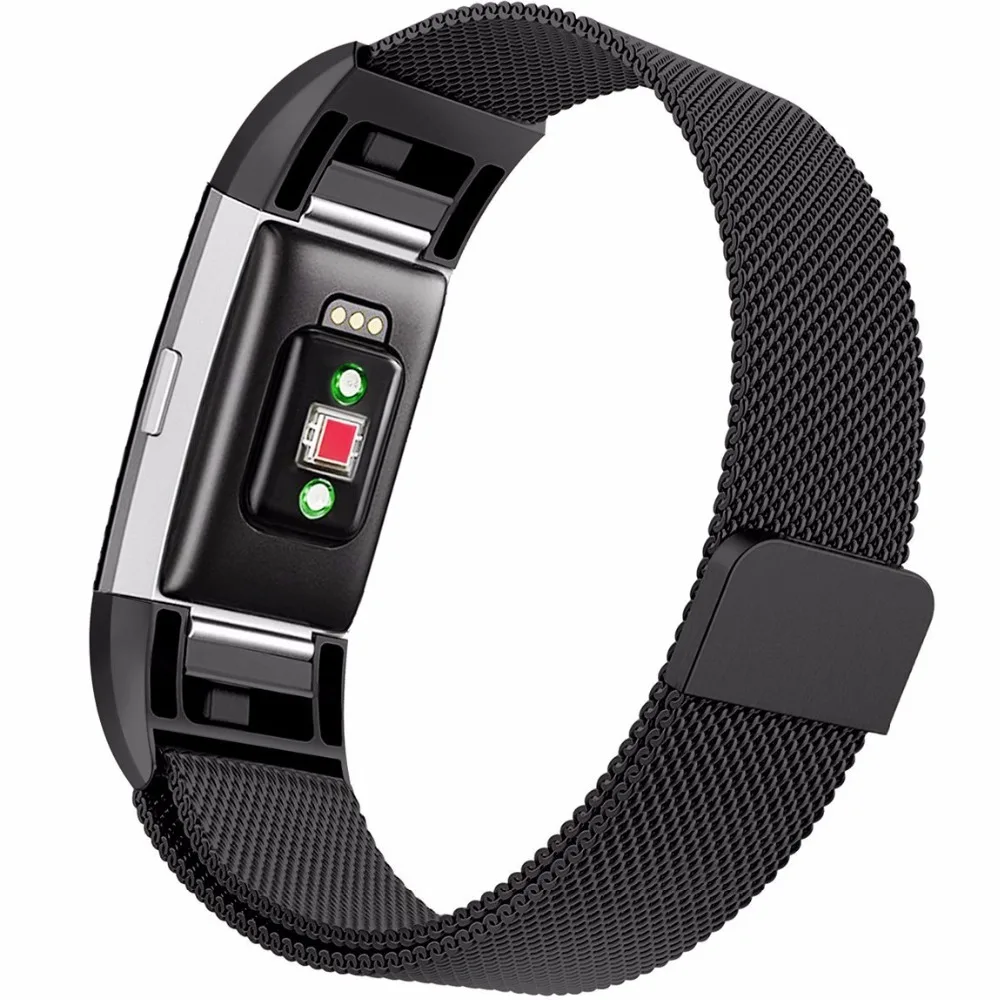 Для fitbit заряд 2 полосы, milanese Loop Нержавеющая сталь Браслет Смарт часы ремешок с уникальным магнит замок для FitBit Charge 2