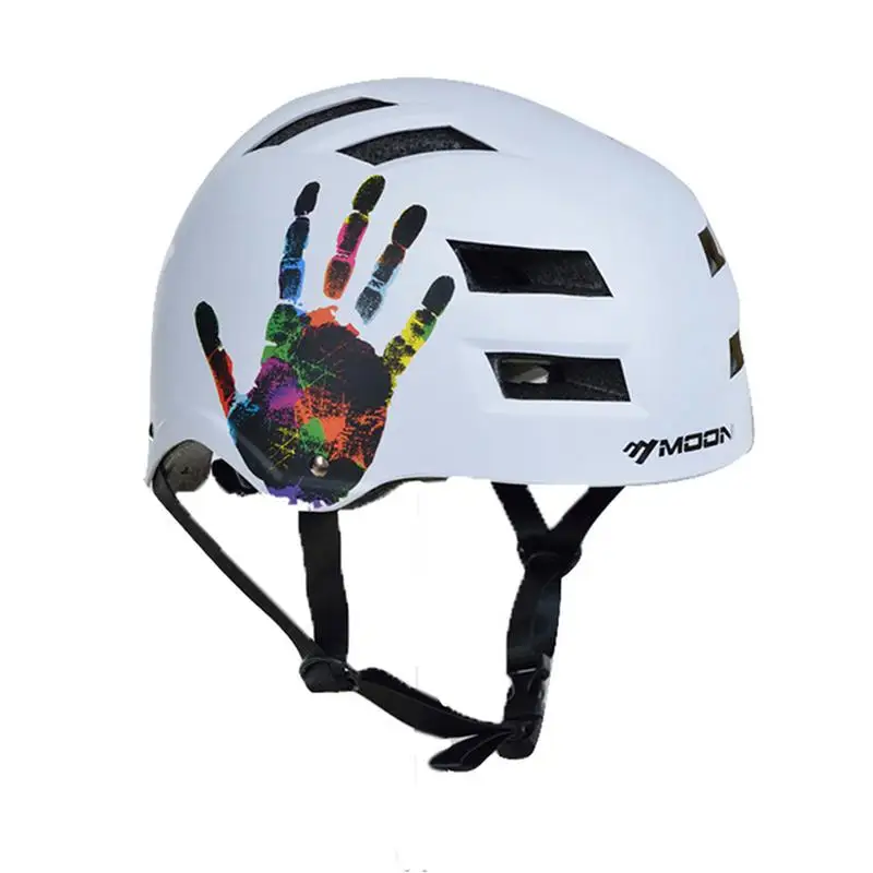 Для Луны модный взрослый для скейтборда, роликов шлем ударопрочный шлем с регулируемым Размеры - Цвет: White