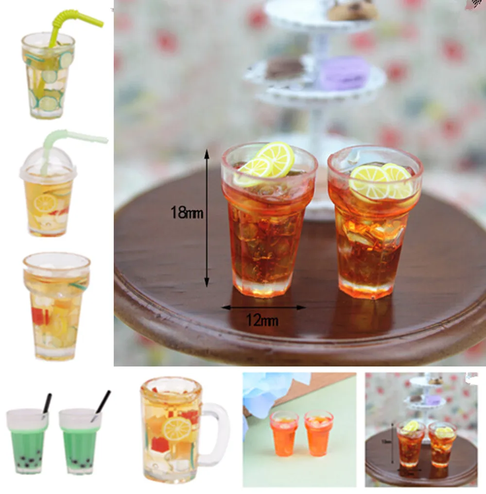 

1:12 Scale Mini Wine Beer Cup Dollhouse Craft Transparent Goblet Miniature Home Decoration Glass Model DIY Parts