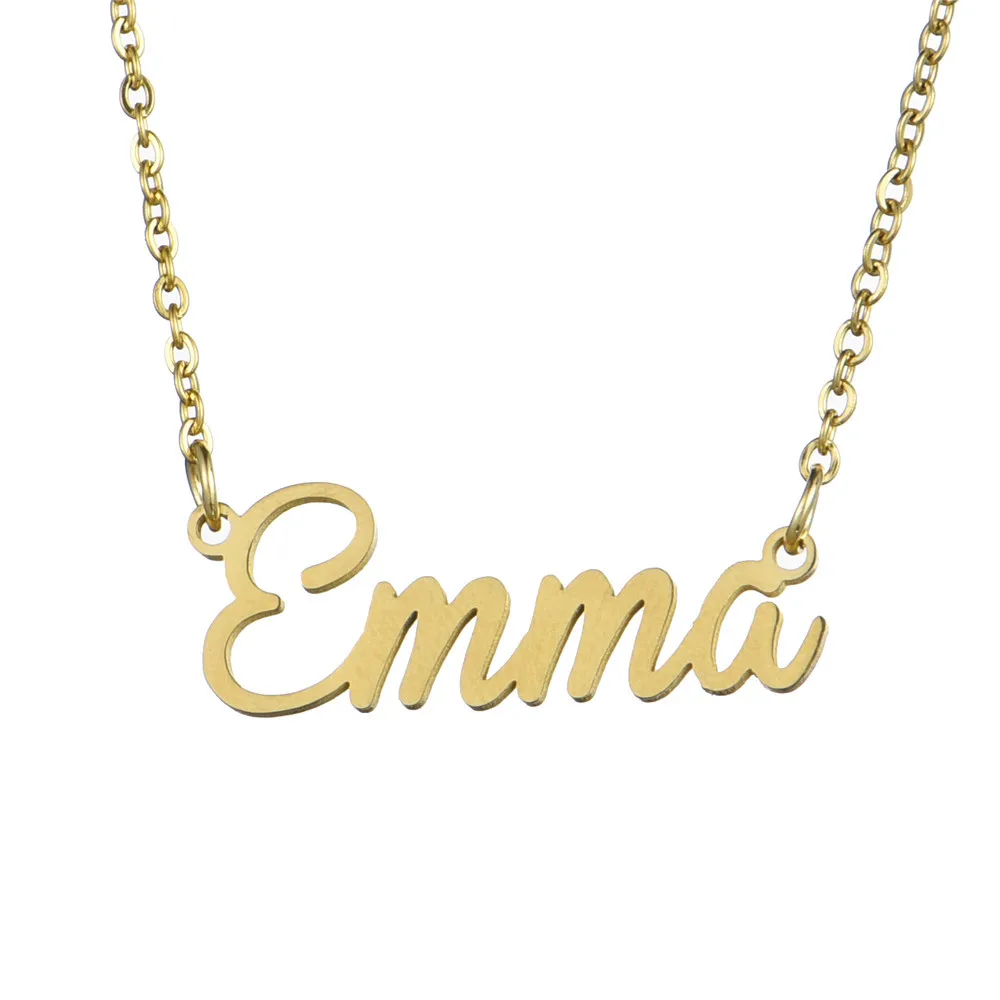 Drop Shipping Personalized Custom Necklaces Gold Color Stainless Steel