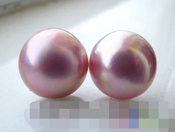 

hot sell new - free shipping 00383 REAL NATURE PINK SOUTH SEA MABE PEARL EARRING 5.3