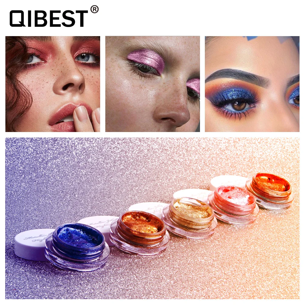 

New Charming Jelly Gel Highlighter Make Up Glow Eyeshadow Cream Concealer Pearl Glitter Eye Shadow Shimmer Face Pigments QIBEST