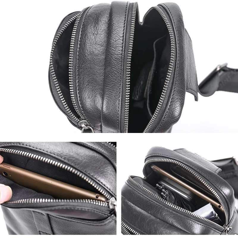 AETOO Chest bag men's leather Korean version of the Hot soft leather single shoulder oblique head bag leather leisure men's bags