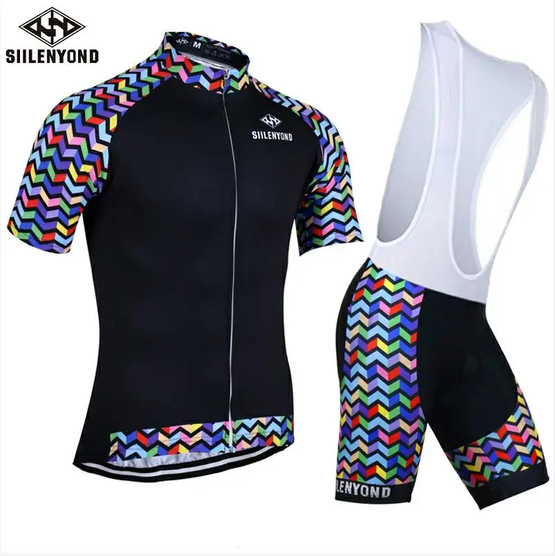 BT-D2804 SIILENYOND Pro Team Велоспорт Джерси Набор Майо Ciclismo короткий рукав летний Быстросохнущий Мужской MTB горный велосипед велосипедный комбинезон - Цвет: BT-D2804