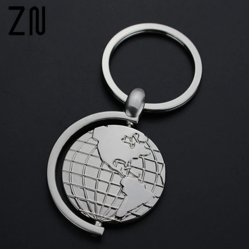 

ZN Creative Earth Keychain Metal Mini Globe Keyring Valentine's Day Gift Car Key Chain Women Men Gifts