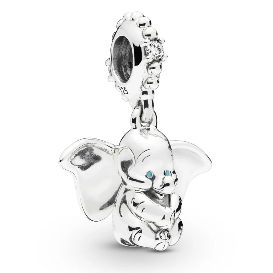 

Authentic S925 Sterling Silver DIY Jewelry Dumbo Dangle Charms fit Lady Bracelet Bangle