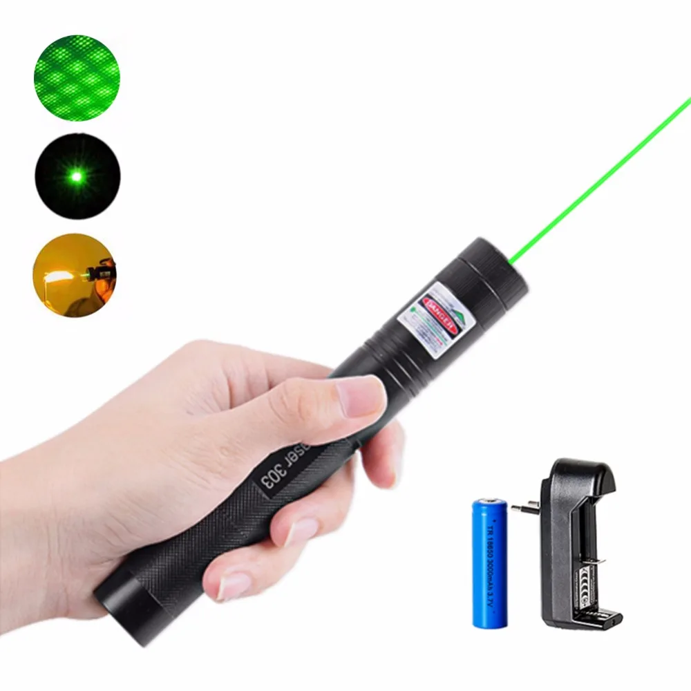 High Power Green Laser Pointer 5mW 532nm 303 Laser Pen Adjustable
