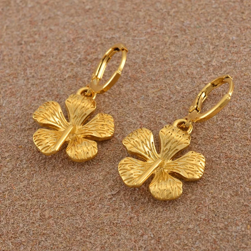 Anniyo Guyana Flower Earrings Kiribati Earring Gold Color Plant Anniyo Guyana Flower Earrings Kiribati Earring Gold Color Plant Micronesia Islands Marshall Jewelry For Women S 010716 In Drop From