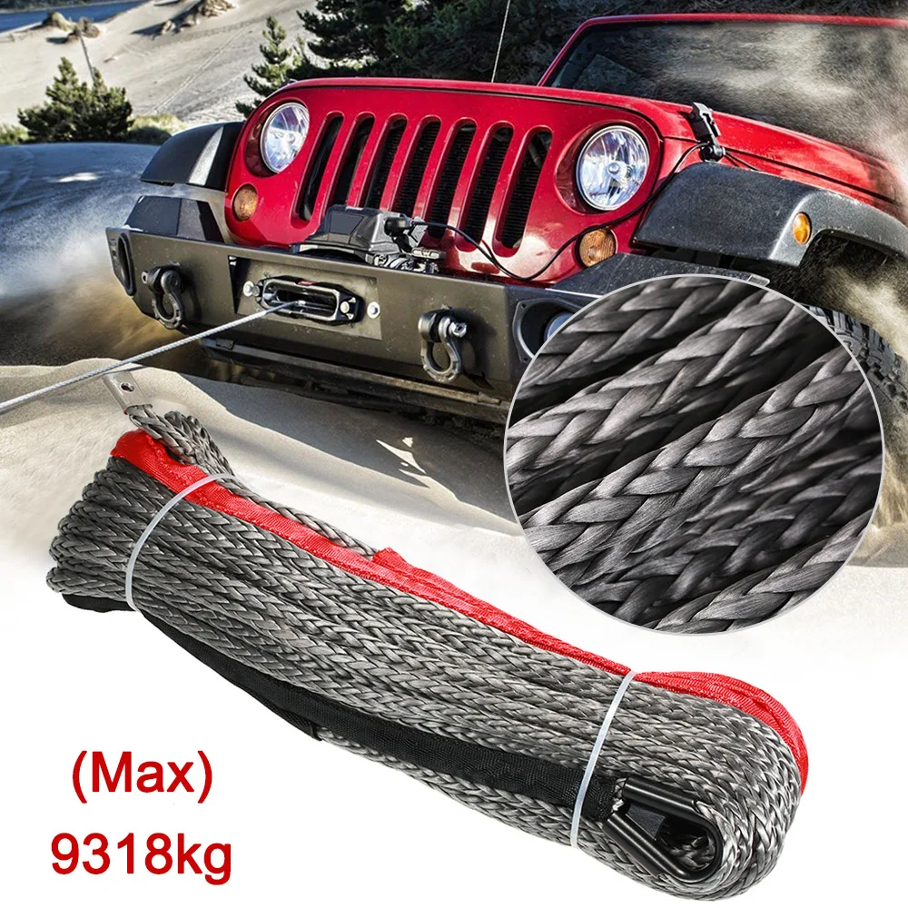 

10mm*28m 3/8"*92' 20500lbs High Strength Synthetic Winch Line Cable Rope