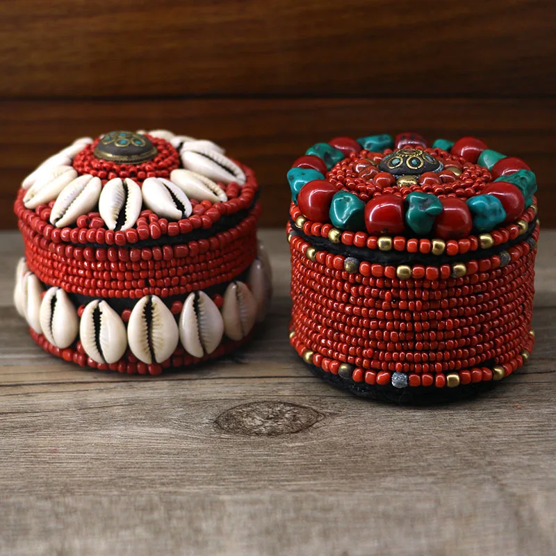 Chinese Tibetan jewelry Nepalese ring jewelry storage box classical