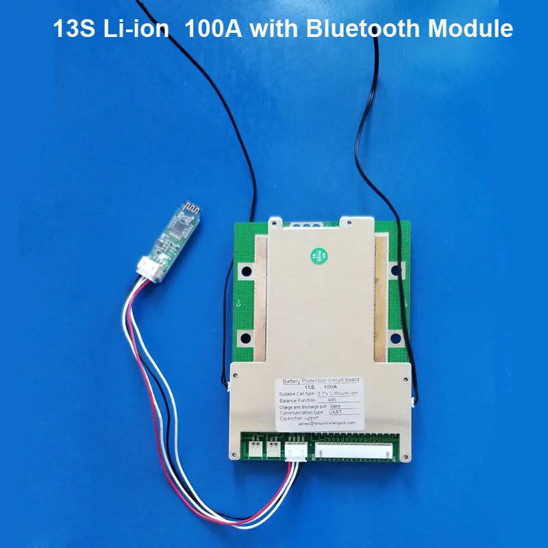 

48v 100A smart BMS with Bluetooth and PC communication for 54.6V Lithium 18650 battery pack of Electric motorcycle li PCB board