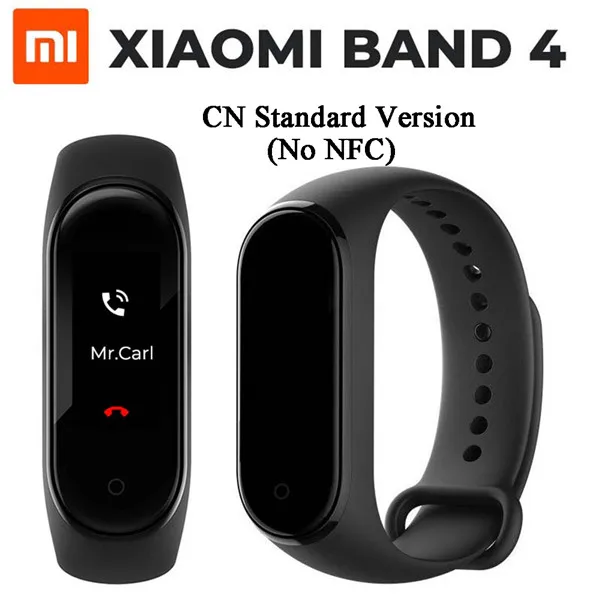 Xiaomi Mi браслет 4 Bluetooth 5,0 Фитнес браслет AMOLED цветной сенсорный экран Музыка AI пульс - Цвет: CN Standard version