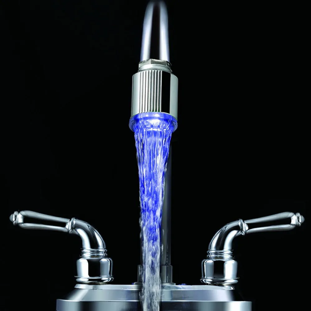 Kitchen Sink 3Color Change Water Glow Water Stream Shower LED Faucet Taps Light