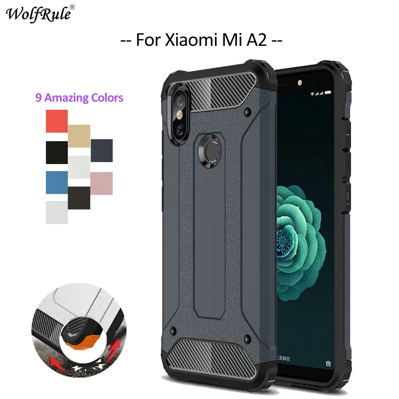 Для подходящих чехлов Xiaomi Mi A2 чехол 6X бампер ТПУ и ПК Броня для телефона MiA2 5