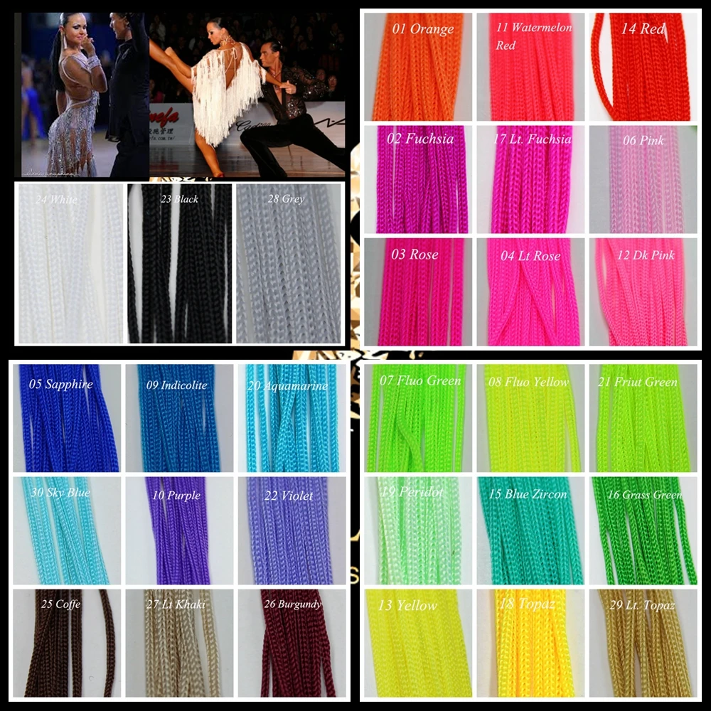 crystal castle 20cm orange soft curtain polyamide fringe trim latin clothes lace accessories bikini fringes tassel for dresses