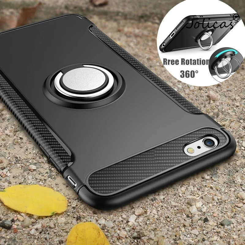 Ударопрочный чехол для iPhone 7 6 6s 8 Plus X 5 5S se Xs Max XR силиконовый и жесткий с магнитной