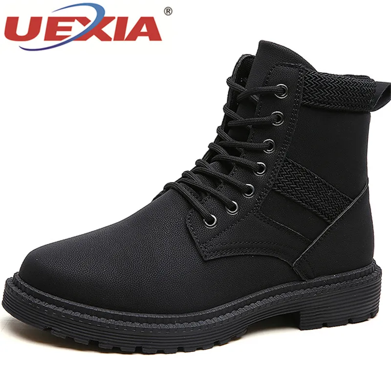 

UEXIA High Quality Shoes Men Martin Boots Fashion Ankle Boots Men Motorcycle Boots Oxfords Handmade Leather zapatos de hombre