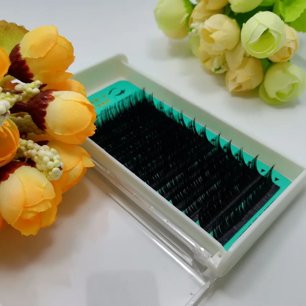 Murah Big eye rahasia L Curl Silk lash Individu Lashes Ekstensi Datar Pabrik Disediakan Saham besar Pengiriman Segera