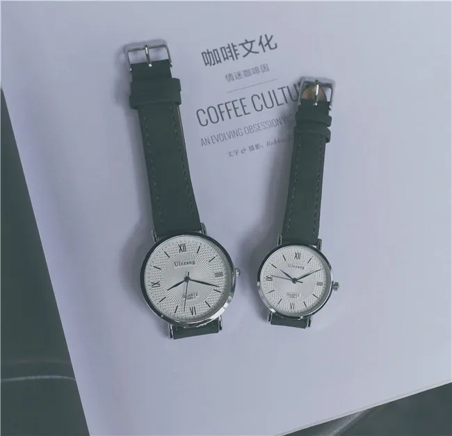 Корейская версия Модные женские кварцевые часы простые Ulzzang Роскошные Лидирующий бренд женские наручные часы винтажные кожаные часы Relogio Feminino