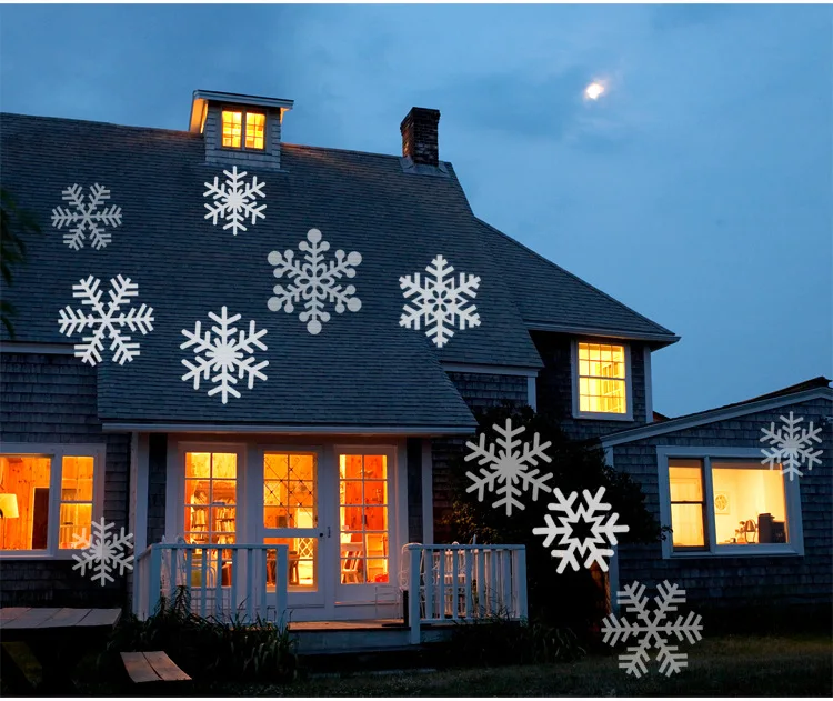 Рождественское украшение для дома, рождественское освещение для улицы и помещений, 12 типов, светодиодный проектор в виде снежинки, водонепроницаемое сценическое освещение для Garde