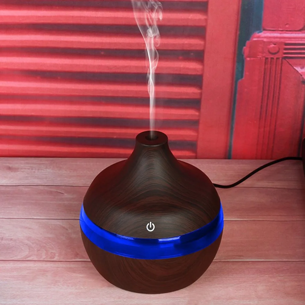 

Creative Wood Grain Air Humidifier Essential Oil Diffuser with Colorful LED Light Air Purifier for Home Office Aromatherapy