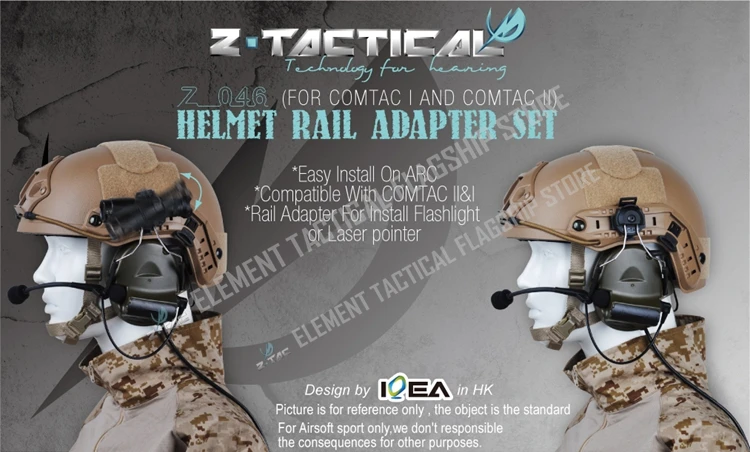 Z-TAC Peltor авиационная тактическая гарнитура Peltor Comtac ii наушники для охоты с адаптером быстрого шлем тактическая гарнитура Z031
