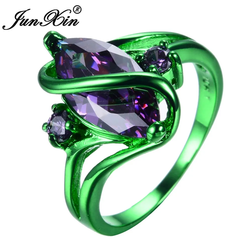 junxin male female pruple ring green gold filled vintage wedding engagement rings for men and women - Green Wedding Rings junxin male female pruple ring green gold filled vintage wedding engagement rings for men and women - Green Wedding Rings