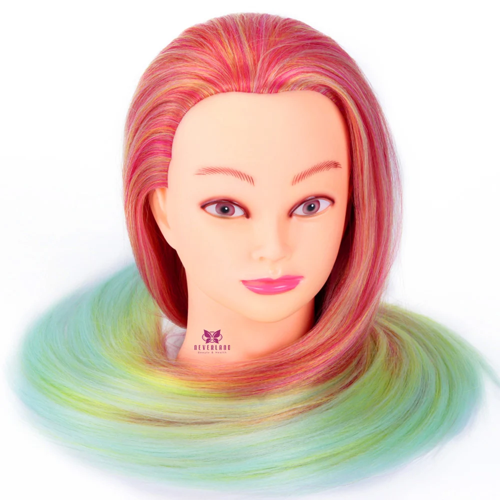 Neverland 26Inch Colorful Red Hair Mannequin Head Head For Hairstyles