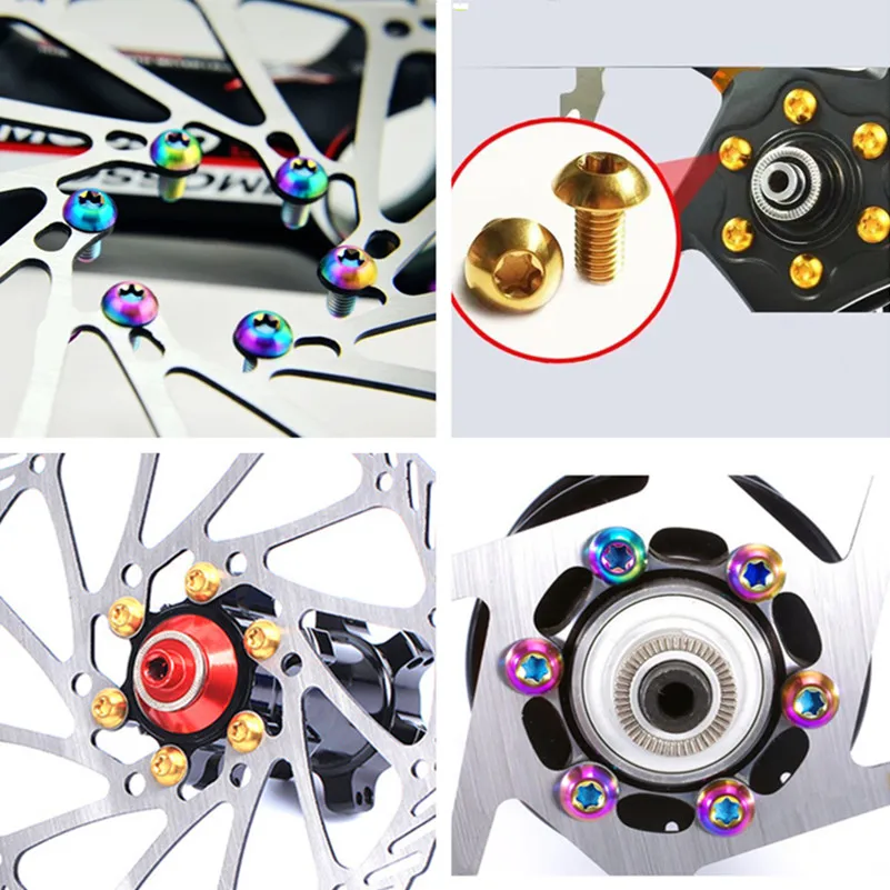 12 шт. титановые болты M5x10 мм Торцевая головка T25 для тормозного диска кронштейн для бутылки M5 горный велосипед Ti болты Ti крепежи